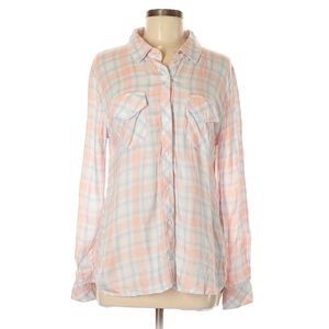 Rails Button Down Plaid Shirt Pink Blue White